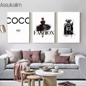 Set 6 Coco Chanel Fashion Couture Prints collection, ~ Perfume lipstick STILETTO